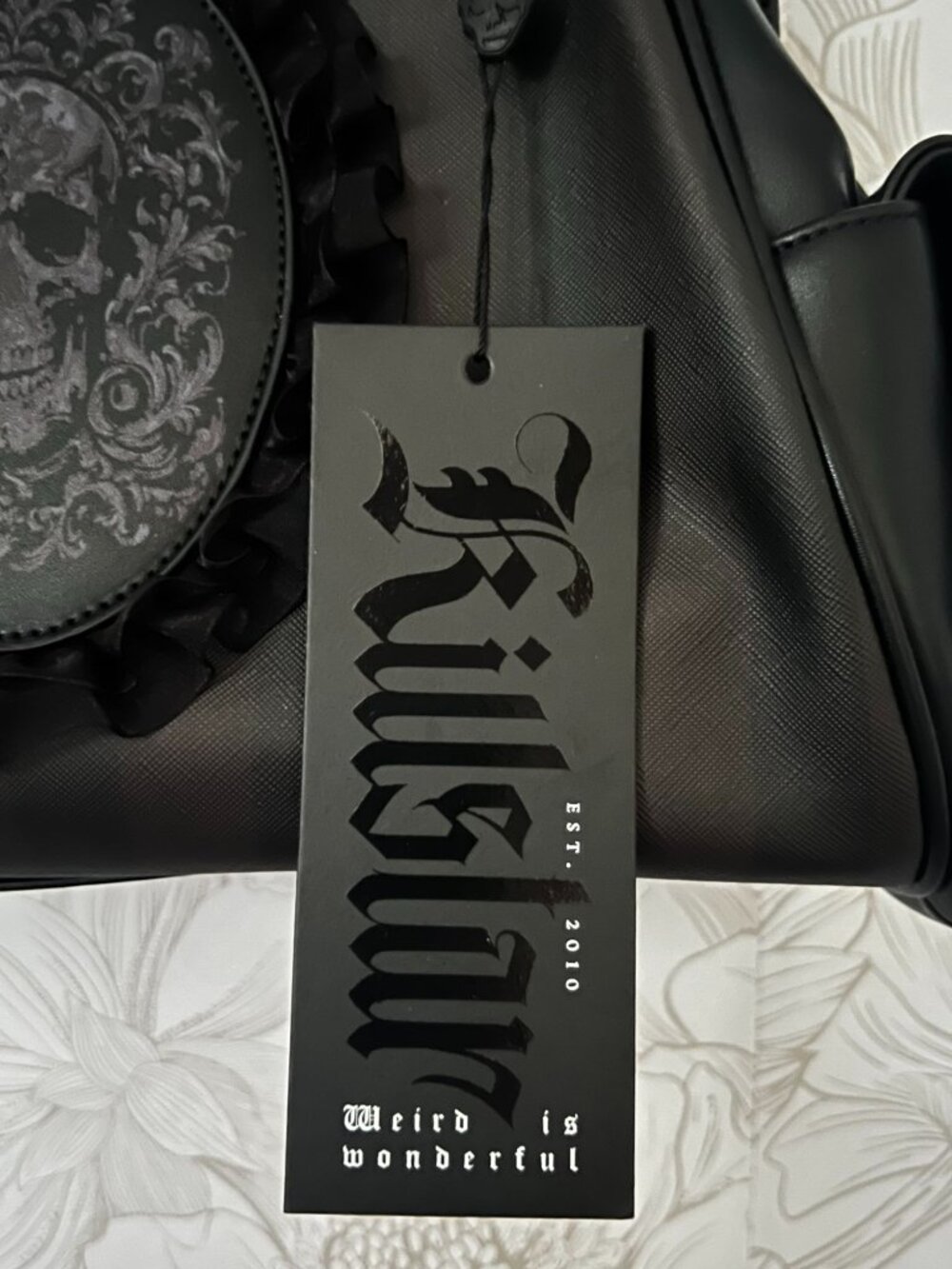 Killstar Darkmoor Academy Handbag Black Gothic Skull Design Ruffled Trim - Picture 3 of 15